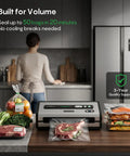 Automatic Vacuum Sealer For Food With Hands Free Operation And Built In Cutter And Roll Storage on kitchen counter sealer in action