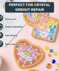 White Crystal Mosaic Grout For Crafts Quick Dry Tile Grout With Contrast Color Technology on rainbow and bunny decor
