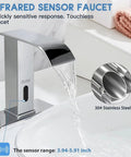 Touchless Bathroom Sink Faucet With Sensor Modern Brass Matte Black Hands Free Lavatory Faucet Single Hole Design front view