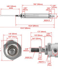 Slim Pneumatic Air Cylinder MAL 25-125 with dimensions and detailed measurements for industrial automation
