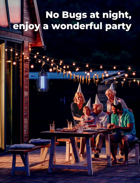 Plug In Bug Zapper For Indoor Outdoor Use, Waterproof Electric Mosquito And Fly Killer Lamp With 4200V Grid at patio party