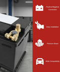 Slick SAE To JIS Battery Terminal Converters 2 Piece Quick Release Top Post Clamps on a car battery, showcasing premium brass construction.