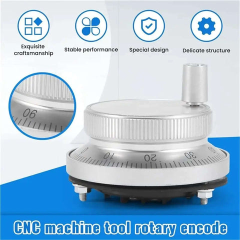 AB51 Hand Wheel Handle Kit For 5V Manual Pulse Generator CNC tool rotary encoder with precise control dial and silver finish
