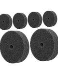 Heavy Duty Nylon Polishing Wheels Set Of 6 For Metal Buffing With 75mm Diameter And 10mm Hole Display of dark grey nylon discs.