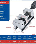 QGG25 Precision Machine Vise Clamp For Surface Grinding 1 Inch Steel Vise With Rock Solid Clamping Surface Clamp Tool For Inspection And Grinding Durable Jaw System, 1-inch steel vise