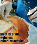 Pro Grade Epoxy Resin Polishing Kit For High Gloss Finishes, applying polishing compound on resin table to remove scratches