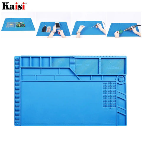 Magnetic Silicone Soldering Mat With Ruler And Screw Positions, Heat Resistant To 932 Fahrenheit, 500 Celsius for electronics repair