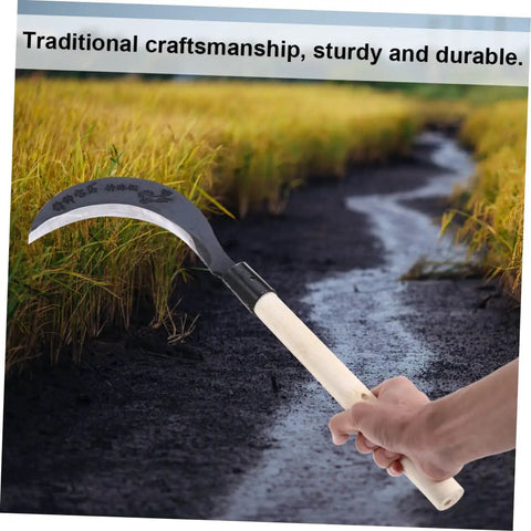 Heavy Duty Weeding Blade Hand Hoe For Gardening With Long Handle Manganese Steel Scythe Garden Tool in field