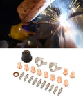 Pro Grade 24 Piece Plasma Cutting Torch Consumables Kit With IPT40 Electrodes And Nozzles Brass Zinc Alloy Tips Replacement Parts