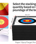20 Inch Archery Target Set Lightweight High Density EVA Block With 10 Target Papers And 4 Small Nails stacked in layers
