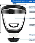 All In One Pro Grade Full Face Shield With Anti Fog Protection For Unisex Safety Gear, showing silicone strip and valve features