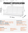 Weatherproof Wooden Porch Swing 5.5 Foot With Dual Cup Holders Heavy Duty 880 Lbs Outdoor Hanging Bench Swing With Adjustable Chains