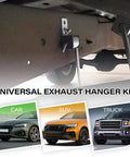 4 Pack Beefy Heavy Duty Exhaust Hanger Rods Three Eighths Inch By Ten Inch Universal Muffler Hanger Set installation on truck