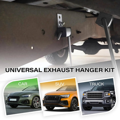 4 Pack Beefy Heavy Duty Exhaust Hanger Rods Three Eighths Inch By Ten Inch Universal Muffler Hanger Set installation on truck