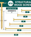 14 Gauge 3 Inch Wood Lag Screws 54 Piece Star Drive Decking Screws Rust Resistant Timber Screws For Timber Log And Landscaping