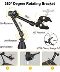 Heavy Duty Magnetic Soldering Third Hand with 360 Degree Rotating Bracket and PCB Clamp