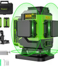 3D Self Leveling Laser Level With 3x360 Green Beam For Tiling Floors And More Osram Green Output Pro Grade Dual Li Ion Batteries LS03DG