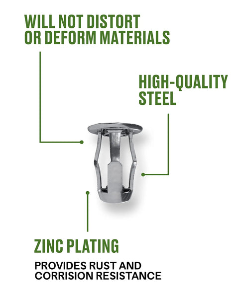 Nail Your Next Install With These 15 Piece Short Jack Nuts Kit Featuring Zinc Plated Steel Blind Threaded Inserts showing detailed design and zinc plating.