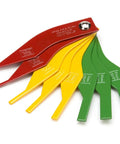 No Brainer 8 Piece Brake Lining Thickness Gauge Set With Color Coded Steel Blades For Disc And Drum Brake Pads, showing powder coated designs.