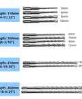 Cididu 17-pc rotary hammer drill bit and chisel set with case; carbide-tipped masonry bits in assorted lengths.