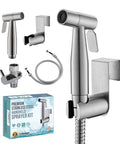 Versatile Handheld Bidet Sprayer Kit with Stainless Steel Attachment for Toilet Mounting and Wall Bracket Easy Installation