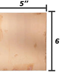 5x6 inch copper clad surface of 12 Pack Double-Sided 5x6 Inch Copper Clad Circuit Boards FR-4 Fiber Glass 1/16 Inch Thick With About 1 Ounce Copper Per Square Foot For Prototyping And DIY Electronics Projects, showing measurements.