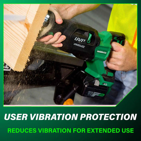 Cordless Reciprocating Saw With 36V MultiVolt, 4-Stage Speed Selector Range 1,700 To 3,000 SPM cutting wood with low vibration