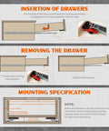 Installation guide for Undermount Soft Close Drawer Slides Set With Full Extension, 9 12 15 18 21 24 Inch, 80 Lb Load, Ball Bearing Rails.