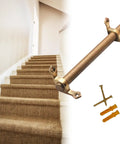 Premium Adjustable Stair Runner Rods In Stunning Vintage Brass Finish With Non Slip Grip For Elegant Carpet Hold Down Brackets And Secure End Caps Perfect For Homes, Offices, And Hotels Easy Install Kit 16mm stair rod on carpeted steps