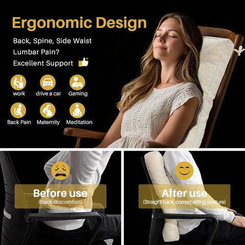 Thick Memory Foam Rocking Chair Cushions Set With Non Slip Ties For Indoor Outdoor Beige 22x17 Back Cushion And 17x17 Seat Cushions Boosting Comfort And Ergonomic Support For Comfy Contoured Relaxation