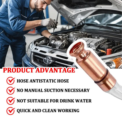 Heavy Duty Car Gas Siphon Hose Pump 5.9 Foot Safe Self Priming Transfer Tube For Fuel Water And Oil with brass fitting.