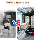 Stainless Steel Roller Conveyor Slide Foldable Portable Heavy Duty Industrial Gravity Transport Cart For Warehousing Logistics and Shipping Up To 440 Lbs in use for loading boxes.