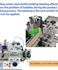 Fully Automatic Round Bottle Labeling Machine Featuring Plug And Play Touchscreen Controls and Smart Auto Correction for No Fuss Packaging Line with bubble-free labeling.