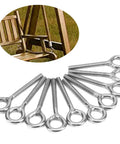 10 Pack M5 Eye Bolt and Eye Hook Kit in Stainless Steel for Hanging and Lifting, Boss Grade Heavy Duty Screw Eyelets for Wood and Metal Projects, Durable Ring Hooks for Solid Load Support, stainless eye bolts on white