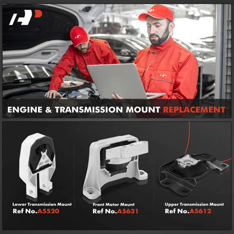 Ford Escape 2013 2016 And Transit Connect 2014 2021 Engine Mount And Transmission Mount Set Three Piece Direct Fit Replacement