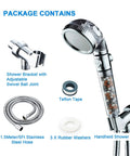 Purifying Shower Head With Beads For Hard Water No More Dry Skin, 3 Function High Pressure Handheld Shower With On Off Switch and Parts