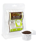 EZ Cup Disposable Paper Filters With Patented Lid For Reusable Coffee Pods, 4 Pack, 200 Filters, Mess Free Cleanup For Home Baristas And Office Coffee Lovers