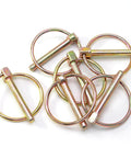 Heavy Duty Linch Pins With Ring Set Six Pack Quarter Inch By One And Three Quarter Inch Galvanized Carbon Steel Rust Resistant Easy To Use