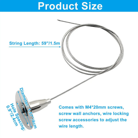Adjustable Ceiling Support Bracket For Closet Rods And Wardrobe Poles Heavy Duty Stainless Steel Mount Up To 59 Inches wire kit