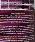BeauTec Salt Cell And Tile Cleaner 64 Oz user guide chart for pools and salt systems, showing dosage and treatment instructions.