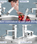 1080 Degree Swivel Robotic Arm Faucet Aerator Extension Attachment For Bathroom And Kitchen Sinks in silver chrome finish