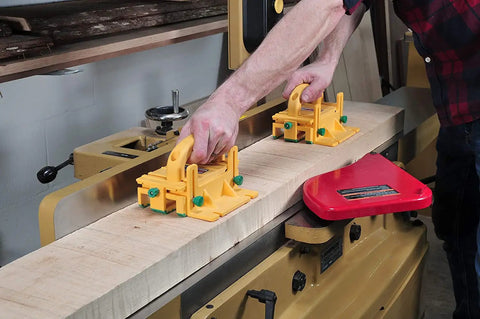 Person using GRR RIPPER GR 100 3D Adjustable Table Saw Pushblock 2 Pack Delivers Pro Grade Precision And Kickback Control on wood