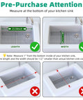 Diagram showing measurements for Stainless Steel Sink Racks For Kohler Whitehaven K-6486 K-6487 in a white basin.