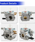 Front and side views of Echo Trimmer Carburetor With Tune Up Air Filter Kit Replacement For SRM 2100 2110 2400 2410 GT 2000 and more
