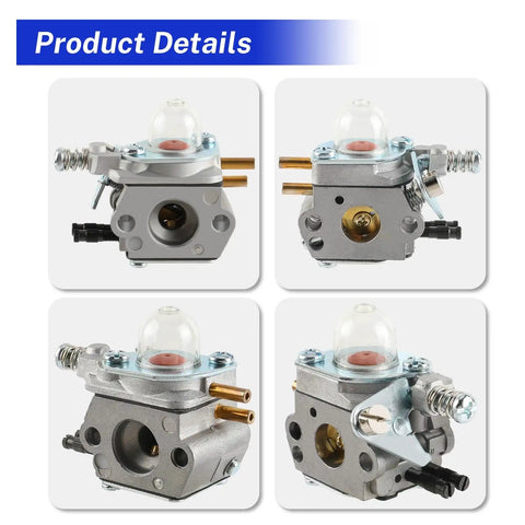 Front and side views of Echo Trimmer Carburetor With Tune Up Air Filter Kit Replacement For SRM 2100 2110 2400 2410 GT 2000 and more
