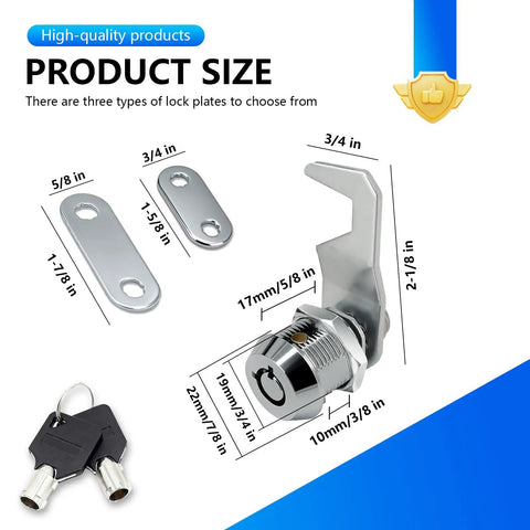Five Eighth Inch Toolbox Lock With Keys Keyed Alike Tubular Cam Lock Zinc Alloy Heavy Duty Durable Cabinet Lock size guide