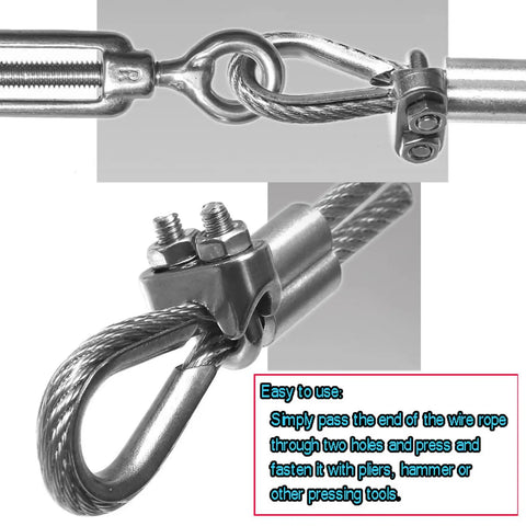 Dead Simple Stainless Steel Wire Rope Clips 20 Pack Heavy Duty Quarter Inch Cable Clamps Lock It Down Secure Garden Racks Boats And Towing Lines With Top Shelf Rust Proof Build