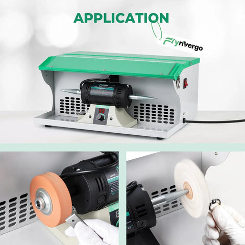 Robust 1500W Jewelry Polishing Machine With Digital Display And Weighted Iron Base for effective polishing and grinding use.