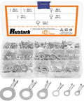 Six Size Copper Ring Crimp Terminals Kit 240 Pcs Non Insulated O Type Open Barrel Wire Lugs assortment in case