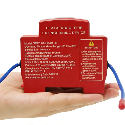 Smooth Auto Trigger Fire Extinguisher Zero Drama Snap On Mount With Din Rail Design And Heat Driven Aerosol Shield Legit Clean Flame Retardant Guard For Home Electrical Panels